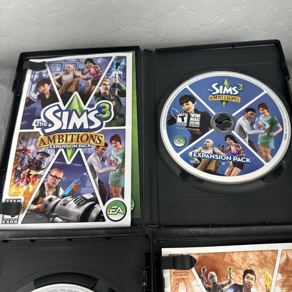 Lot of 3‎ Sims 3 Expansion Packs Generations, Ambitions & World Adventures PC